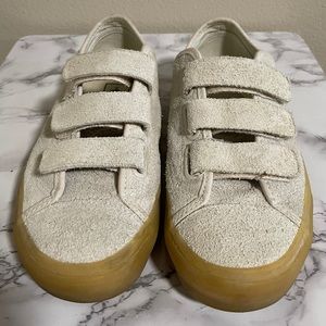 Suede light grey velcro vans
